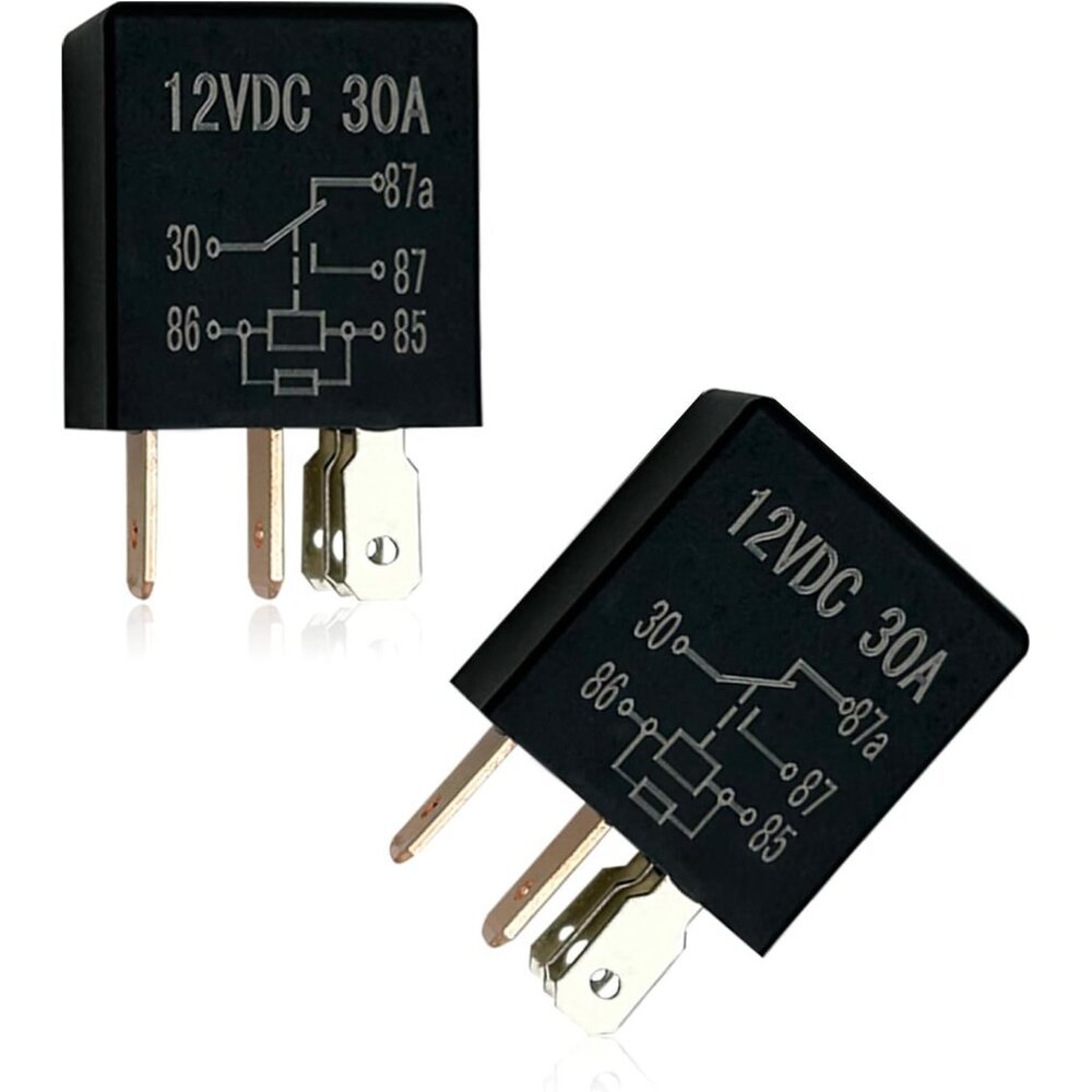 Heavy Duty Waterproof 12V 30A Relay Kit - Ideal for High Amperage Loads (2 Pcs)